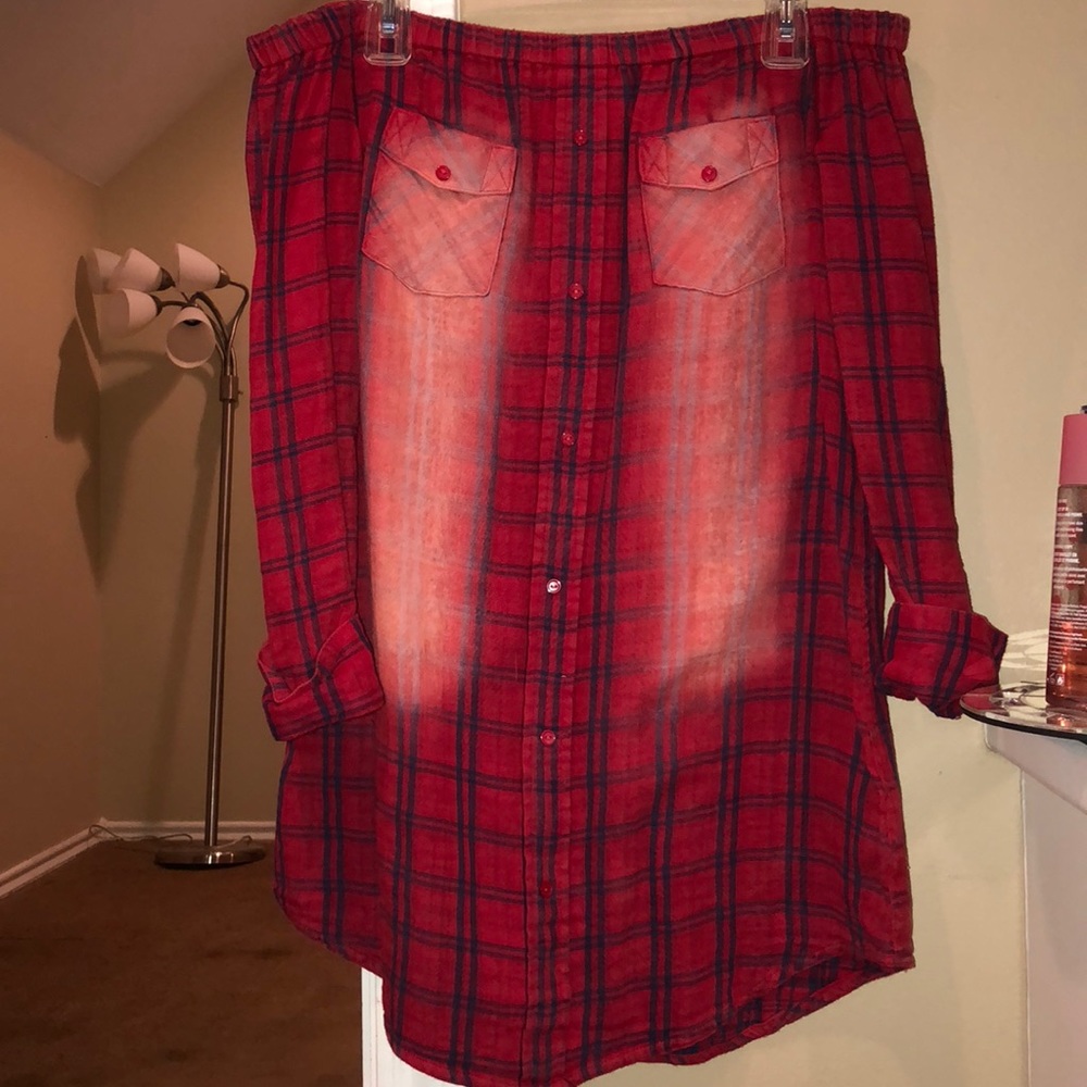 Button up, off the shoulder dress